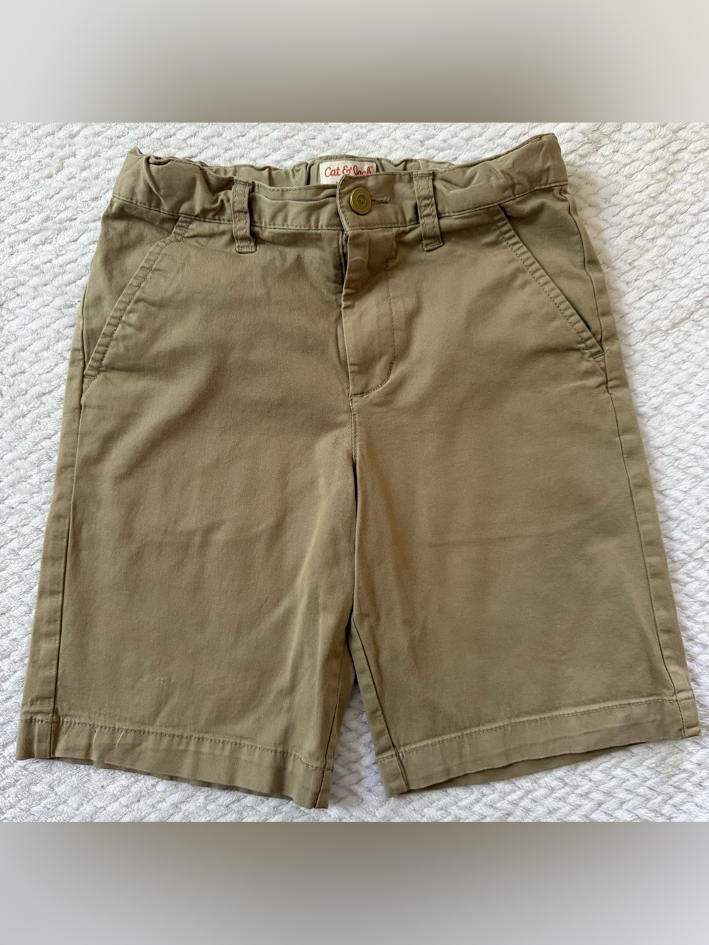 Cat & Jack Kids Khaki Flat-Front Chino Shorts